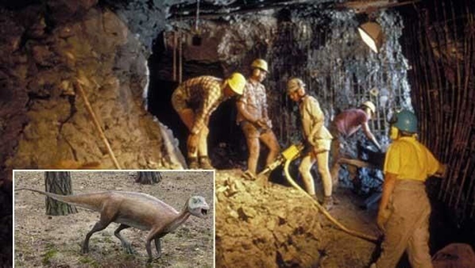Under utgravningen i Dinosaur Cove ble det brukt boreutstyr fra Atlas Copco.