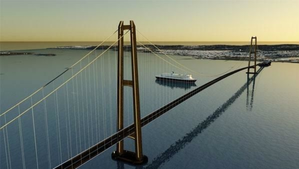 FREMTIDEN: Ny bro over fjorden sett mot Horten. Slik KAN det fortone seg en gang i fremtiden.