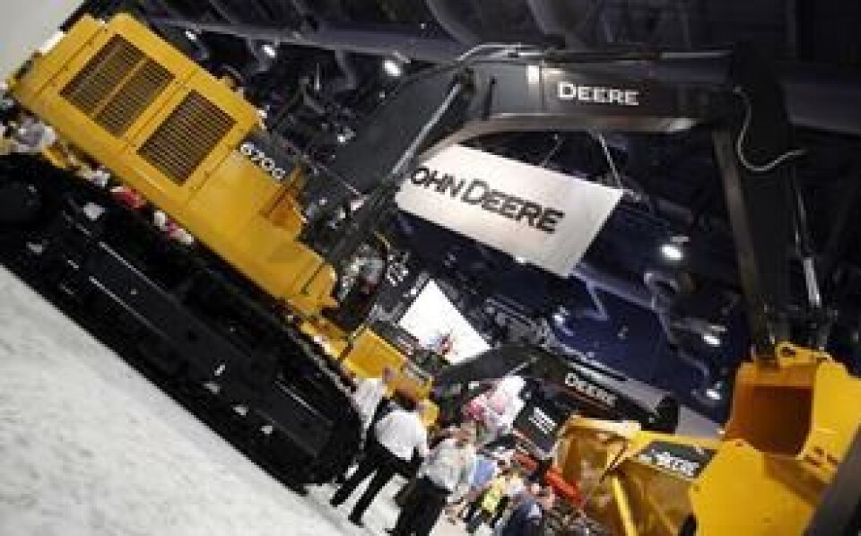 John Deere er store i USA, noe som vises på standen. Noen plan om å satse på anleggsmaskiner i Europa finnes imidlertid ikke.
