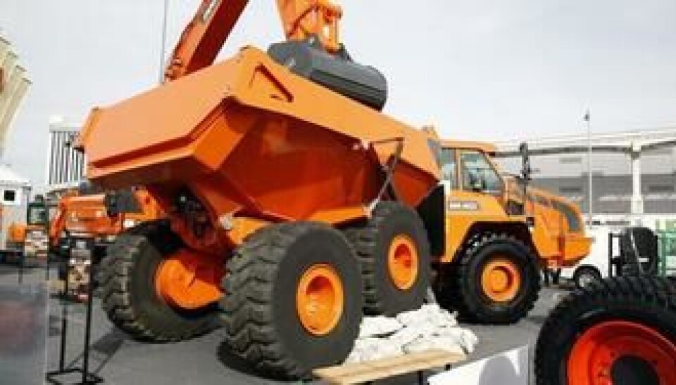 Og ja, det som i gamle dager het Moxy, er også på plass i USA. Her er Doosans DA40 rammestyrte dumper, produsert i Elnesvågen.