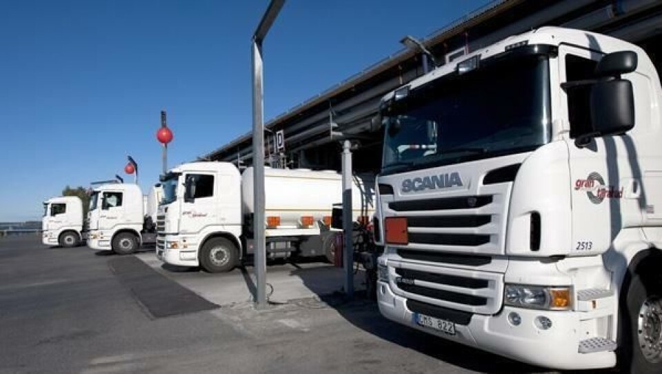 Gran Taralrud har transportselskap i mange land; Her et bilde fra ett av svenske Gran Taralrud ABs anlegg.