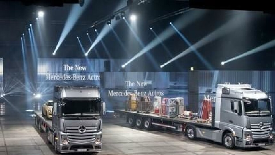 Stor dag for Daimler Trucks: Første pulje av ny Actros presseintroduseres i Brussel etter 20 millioner testtimer på veien.