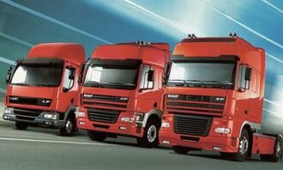 DAF har i dag tre topp moderne lastebilserier. Den minste produseres i England hos Leyland som Paccar også eier.