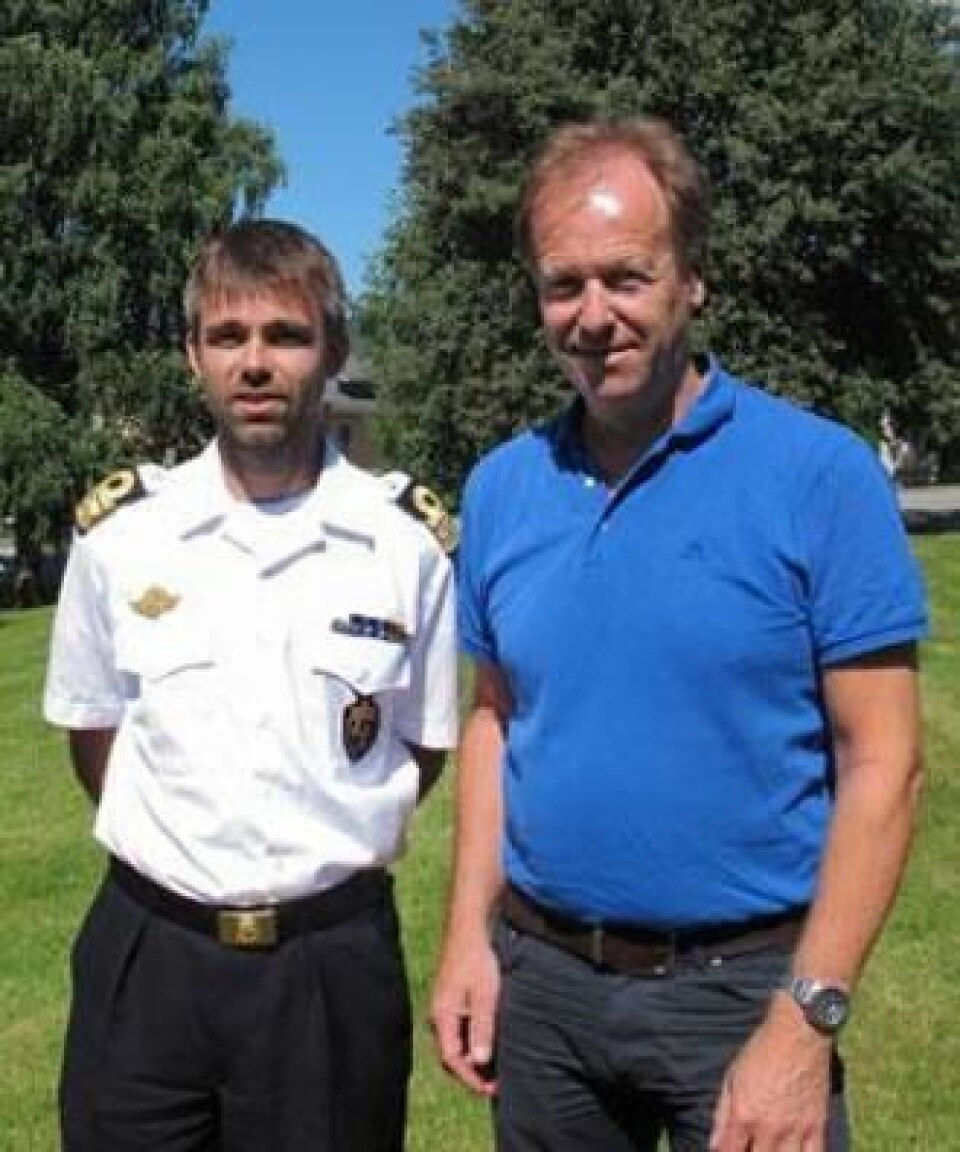 T.v. orlogskaptein Jon Inge Stensrud (Project Manager Truck System) og Anders Bjørving (Technical Project Manager Truck Systems) har sammen med sine medarbeidere nedlagt et solid arbeid for at forsvarene i Norge og Sverige skal få best mulig egnede lastebiler.