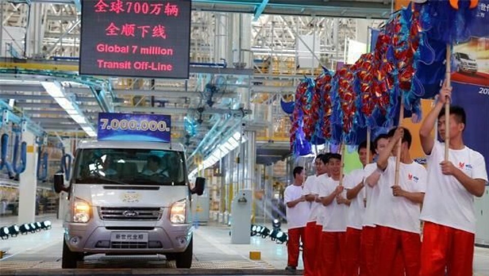 Markeringen av Transit nr. 7 millioner fant sted i den nye Transit-fabrikken i Nanchang.