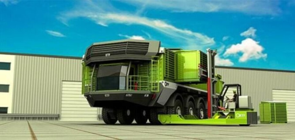 Dumperen skal ha fire motorer som kobles inn i en bestemt rekkefølge etter hvert som det kreves mer effekt og dreiemoment. Dersom en motor skulle bli ødelagt, stenger den seg av automatisk. Motoren byttes raskt ut på verkstedet med en ny. Da kan dumperen fortsette jobben mens den ødelagte motoren er på verkstedet.