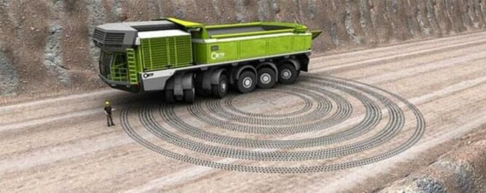 Sving på alle hjul foran og bak midterste akslinger.