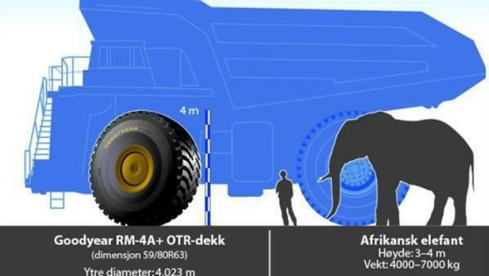 Elefantstort dekk fra Goodyear