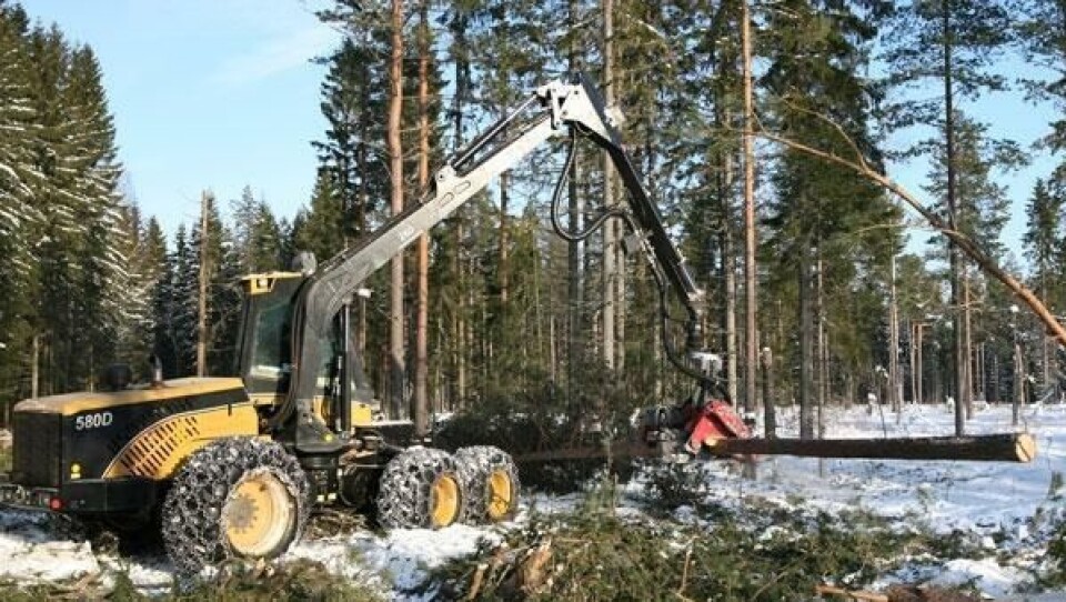 Røsåsen Skogmaskiners siste EcoLog-hogger er 18-tonneren 580D som firmaet fikk like før jul.