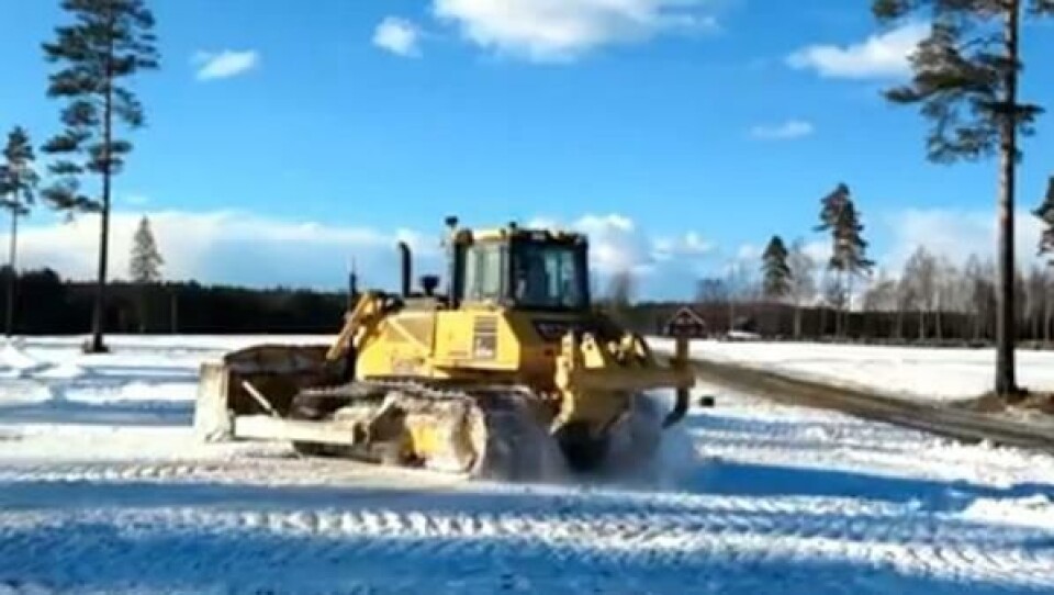 Komatsu D65PX på glattisen.