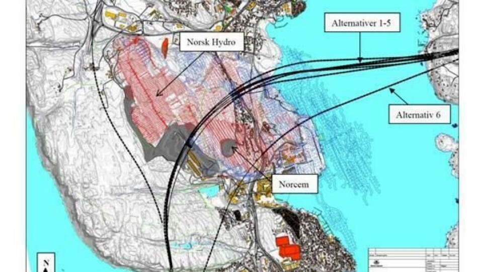 Bru over gruveområde