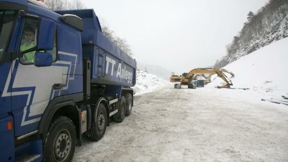 TT Anlegg i arbeid. Arkivbilde fra 2011.