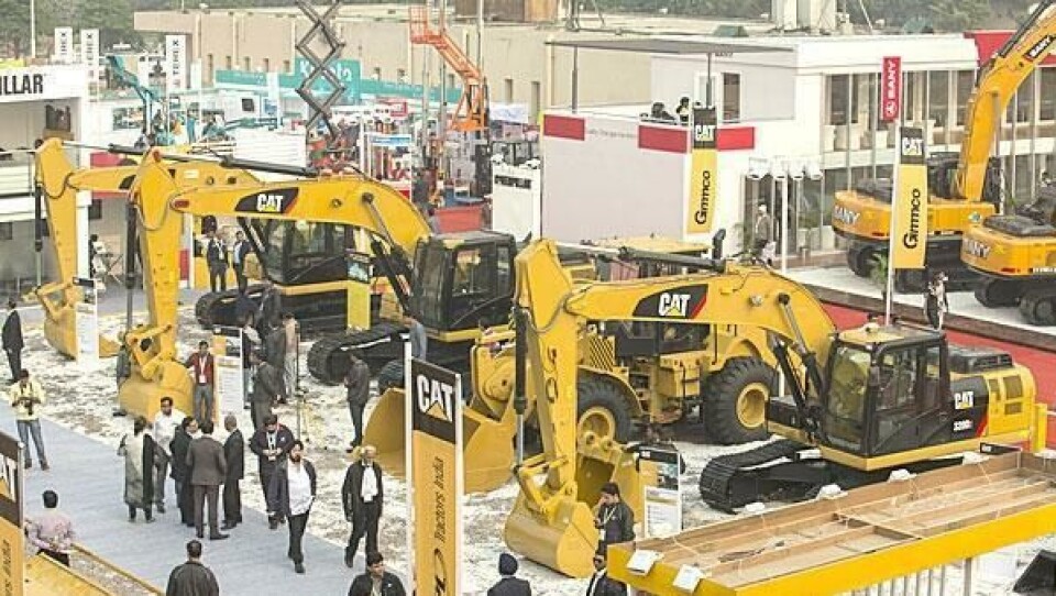 PÅ PLASS: Caterpillar var ikke på Bauma China for en måned siden, men hadde stand på BC India.