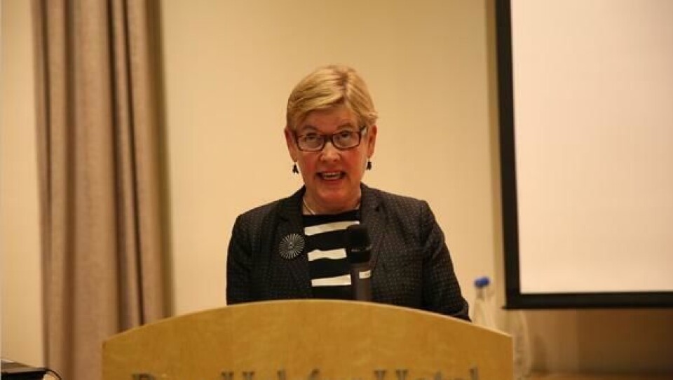 Departementsråd Eva Hildrum forklarte bakgrunnen for samferdselsminister Marit Arnstads planlagte informasjonsmøte med utenlandske entreprenører i Leipzig, Tyskland.