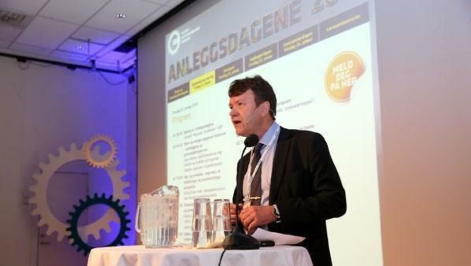 Styreleder i MEF, Arnstein Repstad åpnet den 31. utgaven av anleggsdagene på Clarion konferansehotell på Gardermoen.