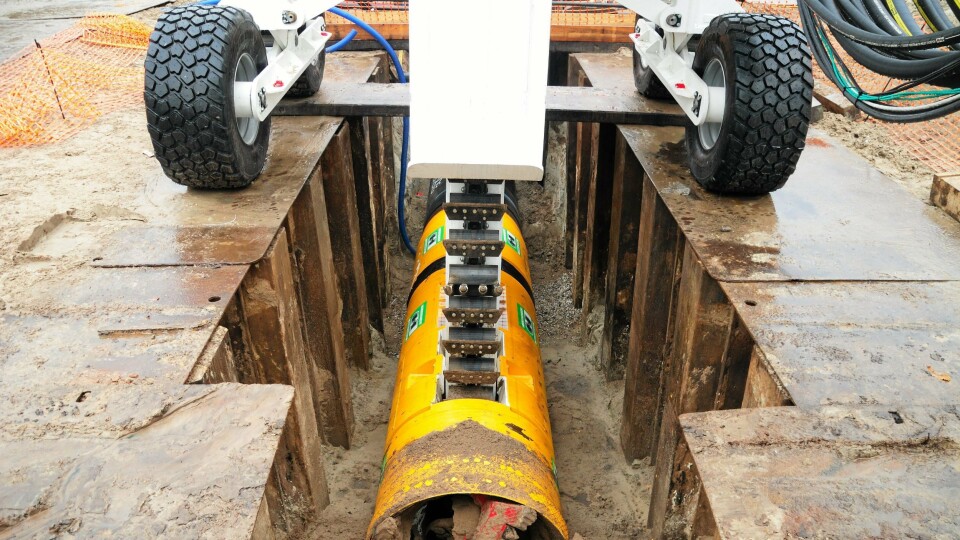 Illustrasjonsbilde. Herrenknechts system for å legge kabler, Pipe Express.