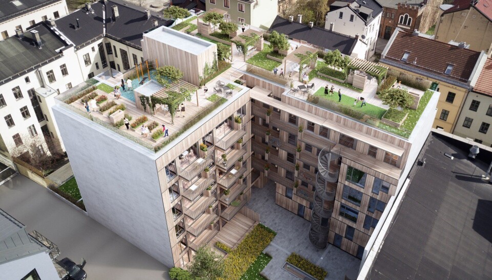 Veidekke skal bygge 40 leiligheter i massivtre på Grünerløkka.