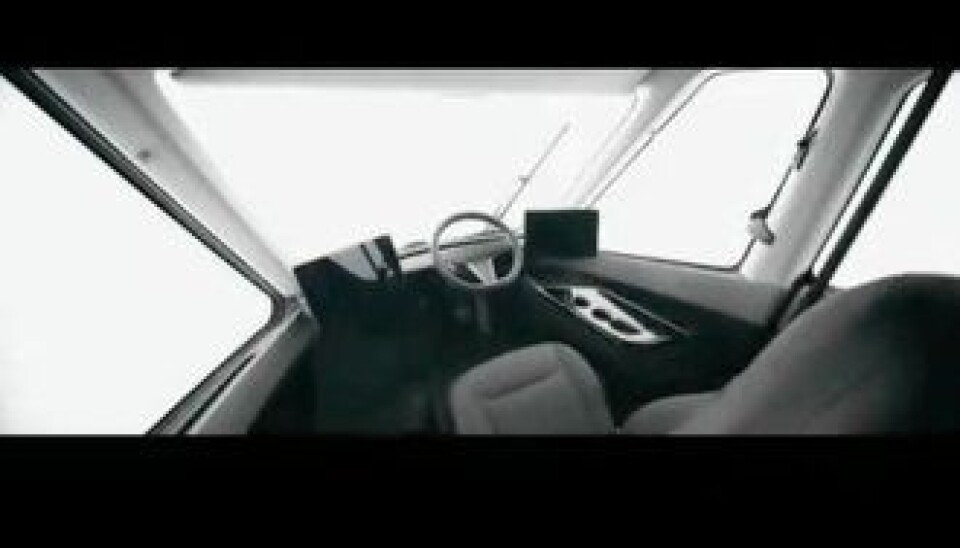 Førerplassen i en Tesla Semi. Førerplassen i en Tesla Semi.