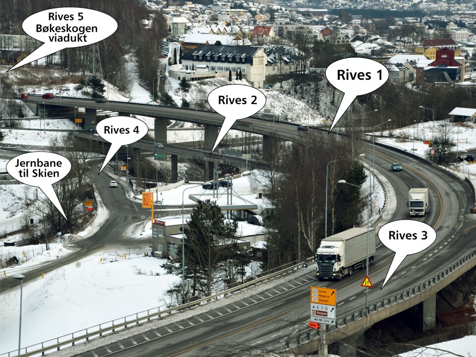 Farriseidet; bruer som skal rives. Illustrasjon: Statens vegvesen