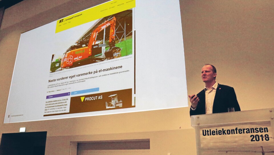 Samferdselsminister Ketil Solvik-Olsen var på plass på åpningen av Utleiekonferansen og holdt et innlegg.Foto: Klaus Eriksen