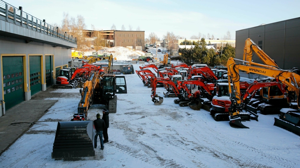 Bilde fra Hymax' avdeling på Alnabru i Oslo, januar2016. Premium-garantien på brukte maskiner skalk i første omgang gjelde Kubota-maskinene. Foto: Klaus Eriksen