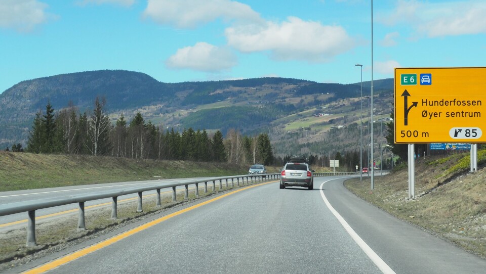 E6 i Gudbrandsdalen ved Øyer.