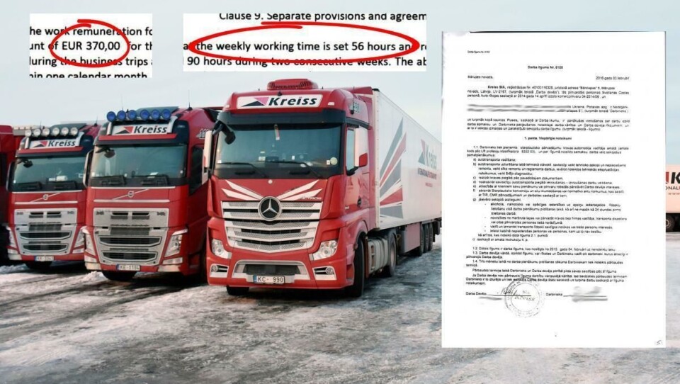 Ulovlige arbeidsforhold: Sjåfører ansatt i Kreiss forplikter seg til 56-timers arbeidsuker for 370 euro i månedslønn. Selskapet benytter Fugleåsen og Ormlia døgnhvileplass (på bildet) som operasjonsbaser.