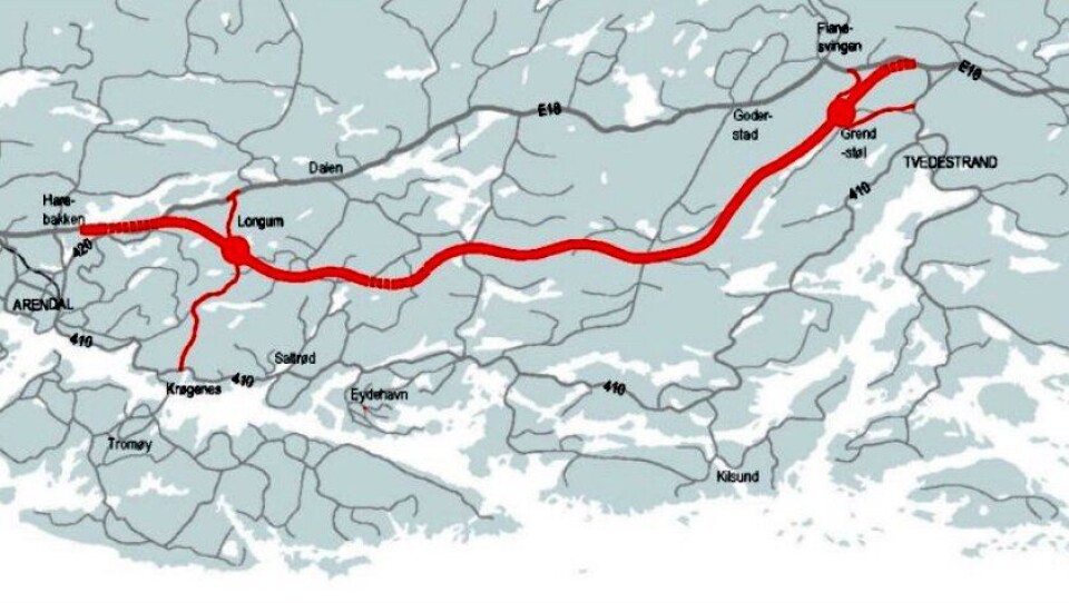 En person døde etter å ha kommet i klem på veiprosjektet E18 Tvedestrand-Arendal 15. mai 2018.