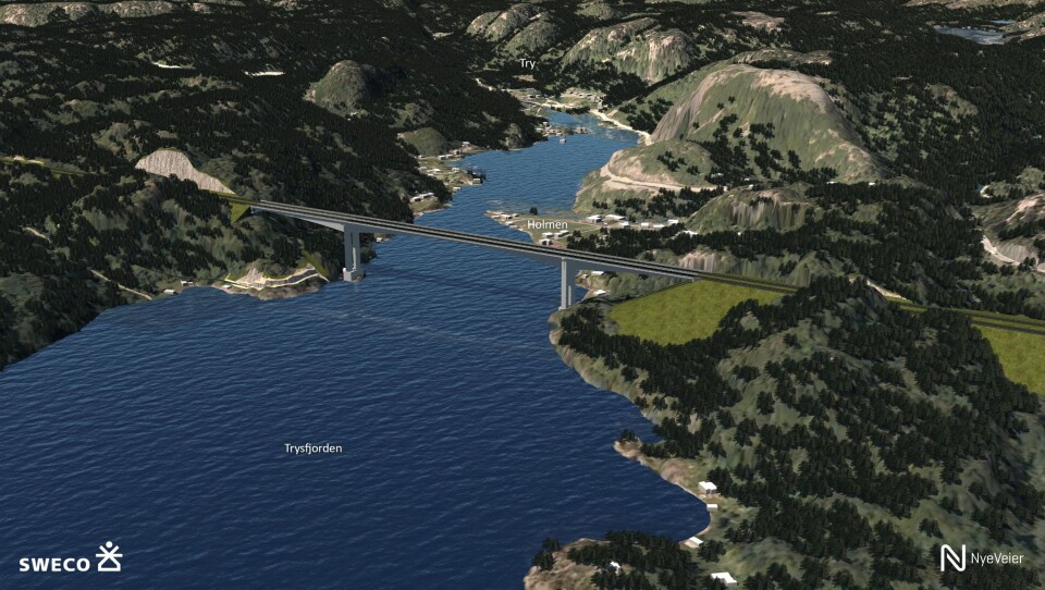 Trysfjordbrua med en lenge på 550 meter og en seilingshøyde på 60 meter sørger for å lede trafikken på ny E39 bort fra det rasutsatte strekningen langs dagens E39 ved Trysfjorden og vinterutsatte Trybakken.