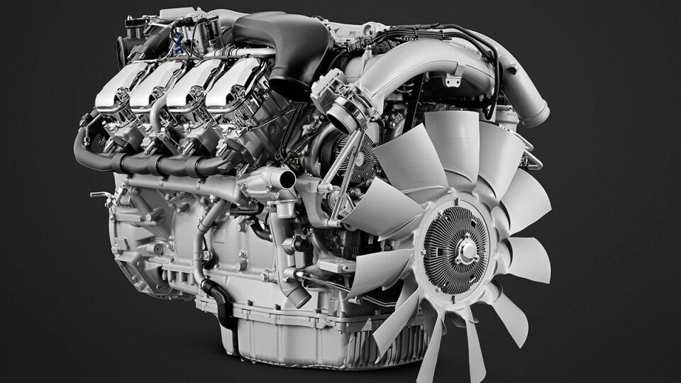 Scania starter opp en begrenset produksjon av V8-motorer. På bildet: Scanias DC16 Euro 6 V8 diesel.