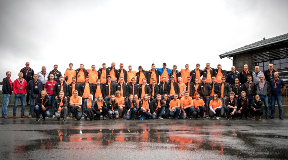 Nye lærlinger hos BetonmastHæhre får lære bedriftskulturen å kjenne på samling på Norefjell og i Vikersund. Her fra august 2018.