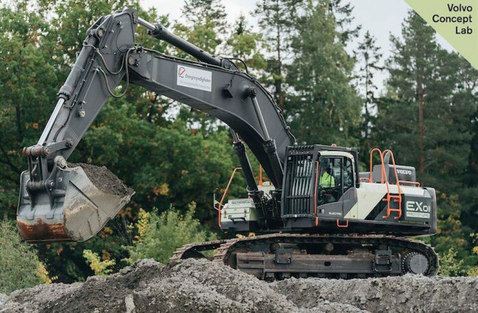 Protoype EX1: dobbeltdrevet, kabeltilkoblet gravemaskin.