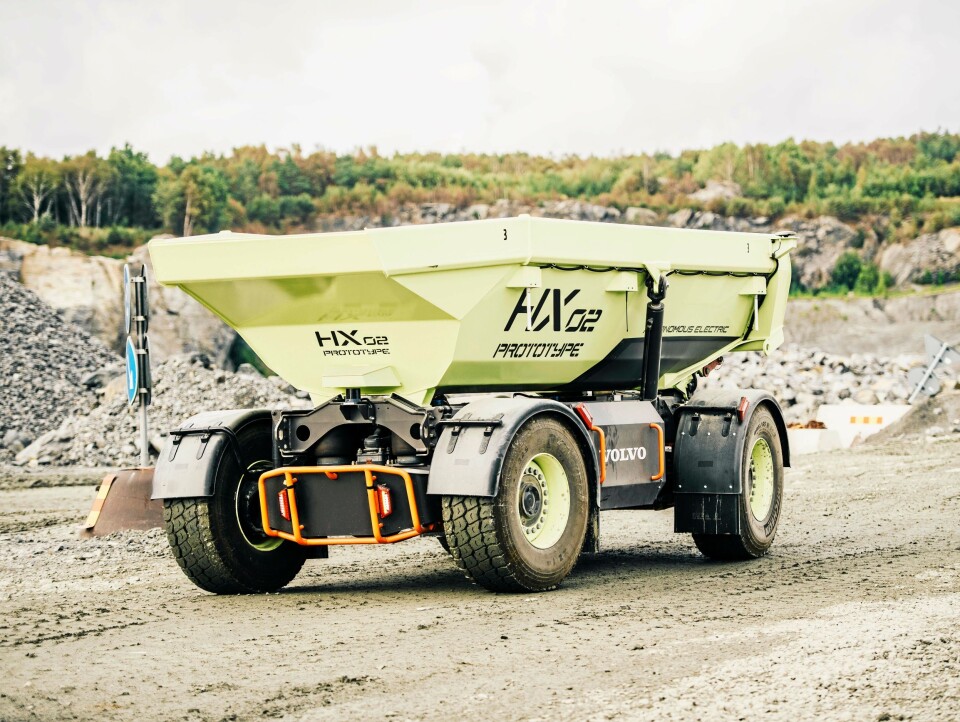 Prototype HX2: selvgående, batteridrevet dumper.