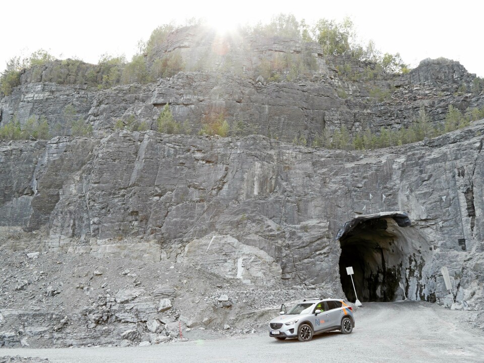 TRANSPORT UT: Tunnelmassene ble kjørt via denne gamle tilførselstunnelen og rett ut i bruddet til Norcem.