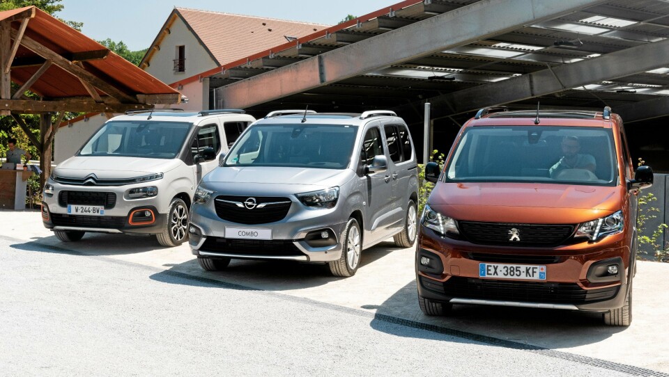 KANDIDAT: PSA - Peugeot Partner/Citroën Berlingo/Opel Combo: Dette er første gangen Opel samarbeider med sin nye eier, PSA, om en bilmodell. Bilene er helt nye, og bygger på den standardiserte EMP2-plattformen - som de fleste modellene fra den franske produsenten bygges på.