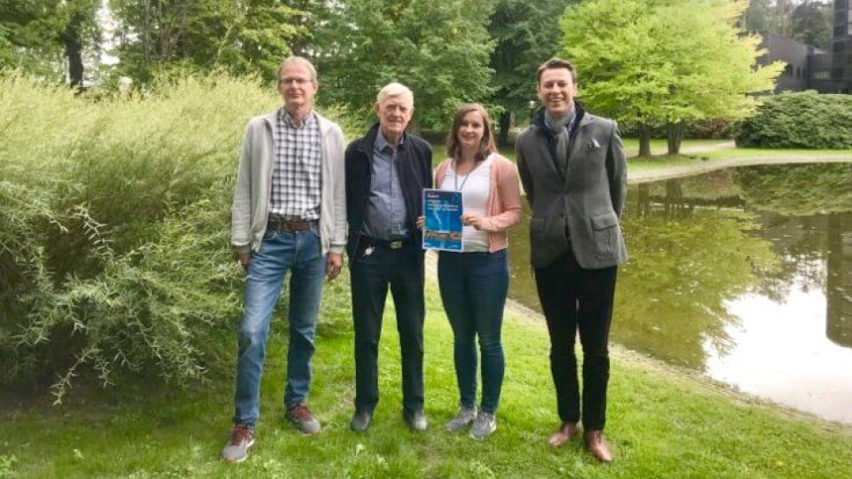 Norconsults fageksperter har utarbeidet en ny rapport for Norsk Vann. Fra venstre: Kjell L. Keseler (forfatter), Ivar Urke (forfatter), Mareike Anika Becker (medforfatter) og Gisle H. Fagerlid (oppdragsleder).