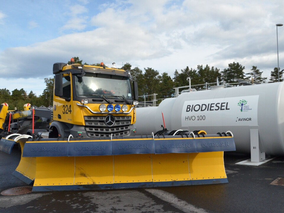 Klar for vinteren med frityrolje på tanken.