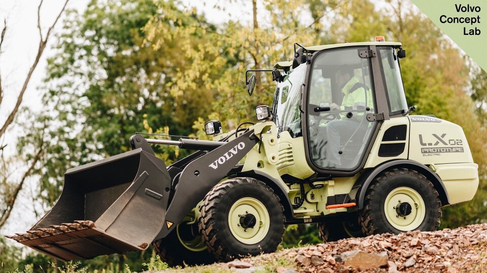 Den nye elektriske kompaktlasteren LX02 er en ny konseptmaskin fra Volvo CE.