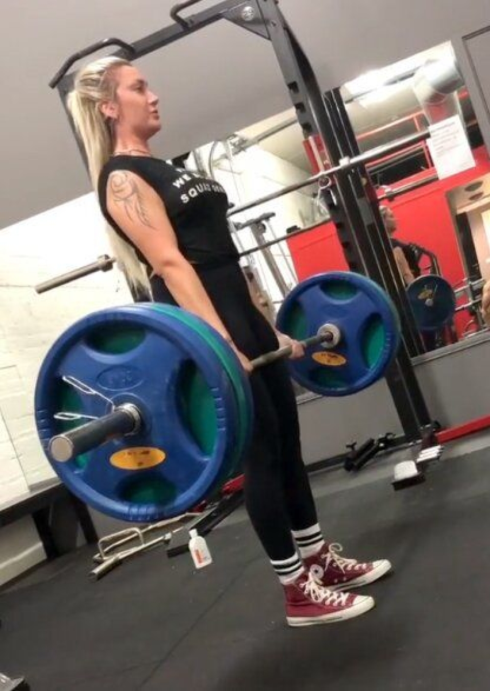 Sandra bruker mye tid på styrketrening.