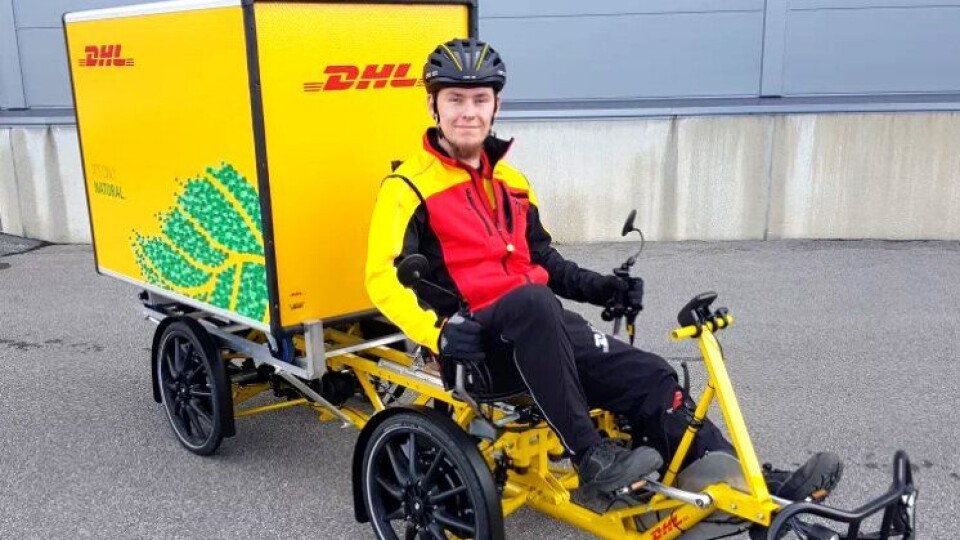 Ny har DHL startet sykkeldistribusjon i Kristiansand.