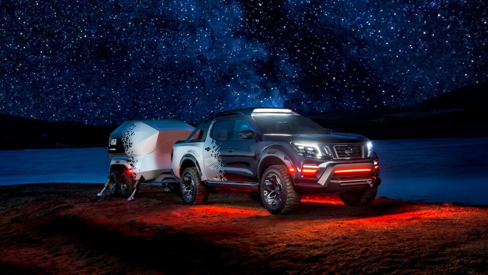 Nissan Navara Dark Sky Concept med et mobilt rom-observatorium på slep.