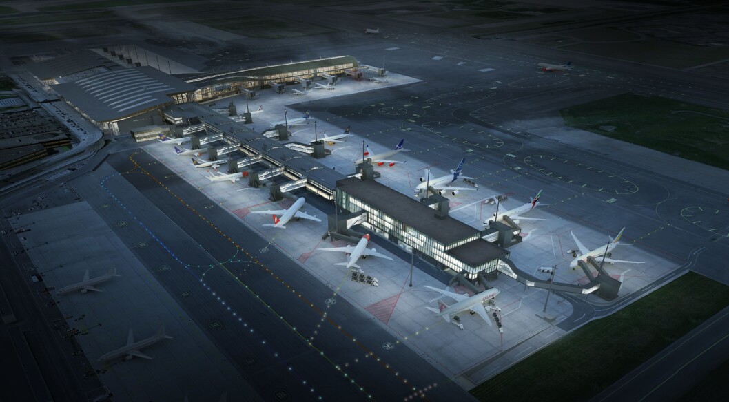Oslo lufthavn slik den blir etter utvidelsen. Oslo lufthavn slik den blir etter utvidelsen.