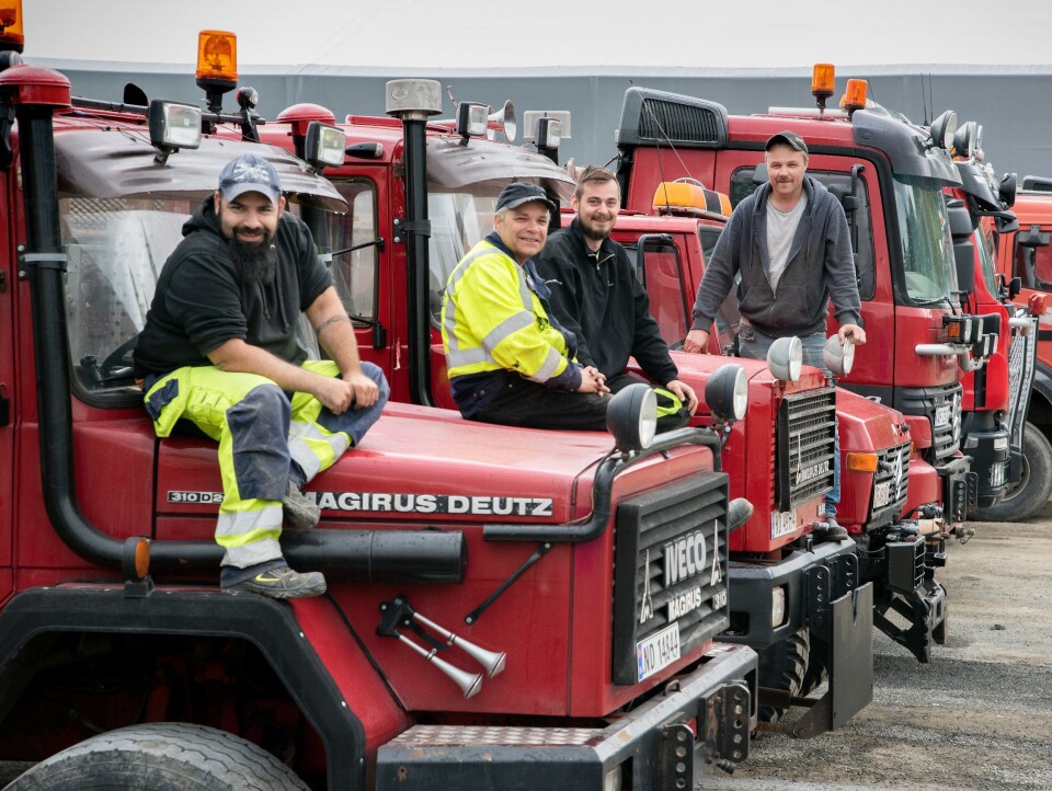 FAMILIE: Verstad-familien er sammen om transportbedriften. Fra venstre: Eskil (32), Ketil (51), Joakim (29) og Leif Arne (48).
