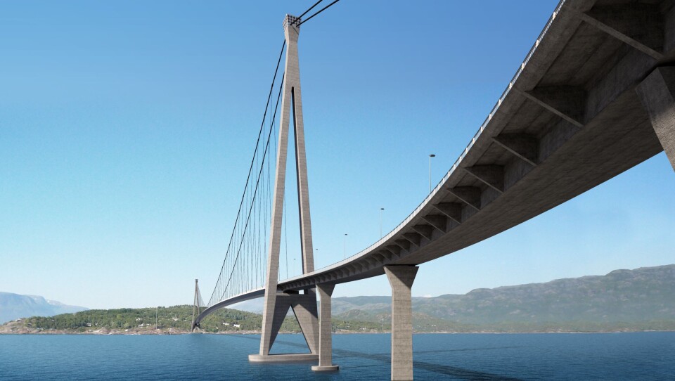 Illustrasjon av E6 Hålogalandsbrua.