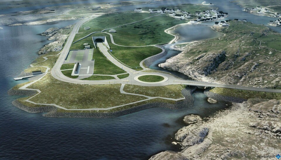 Slik vil det se ut ved tunnelinnslaget på Kvitsøy på Rogfast-tilkoblingen.