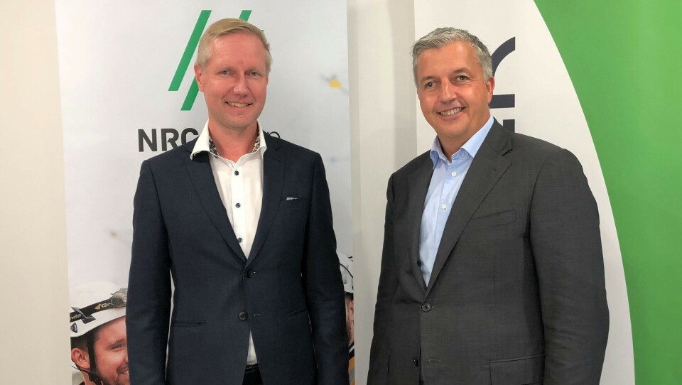 Fra venstre: Rolf Janssen (adm. direktør i VR Group) og Øivind Horpestad (adm. direktør i NRC Group).