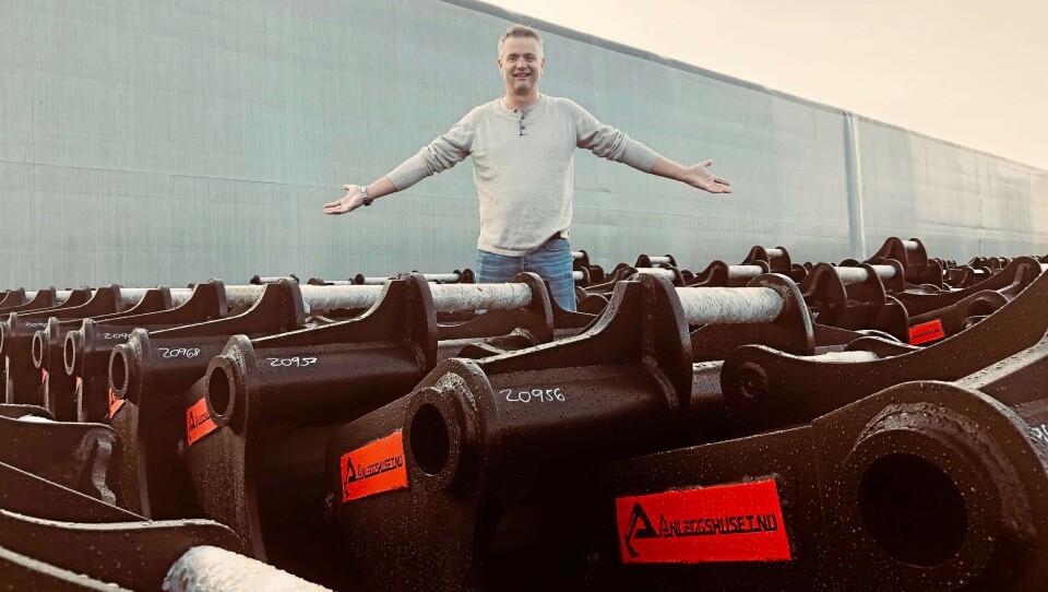 FLERE SKUFFER: Anleggshuset.no har en rekke skuffemerker fra tidligere, men nå får selskapet også sitt eget merkenavn, forteller salgssjef Terje Lastein.