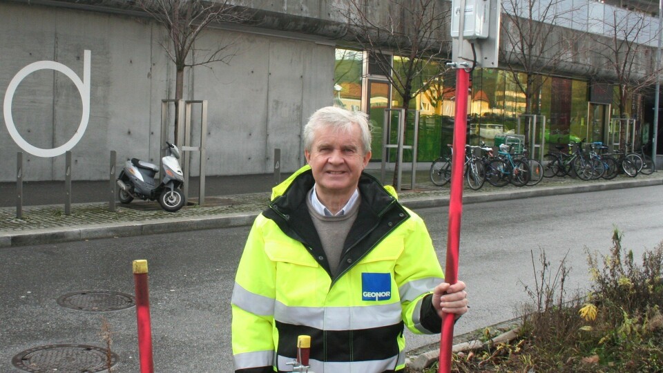 Daglig leder Øyvind Klevar i Geonor AS som skal overvåke grunnvannet langs Fornebubanen.