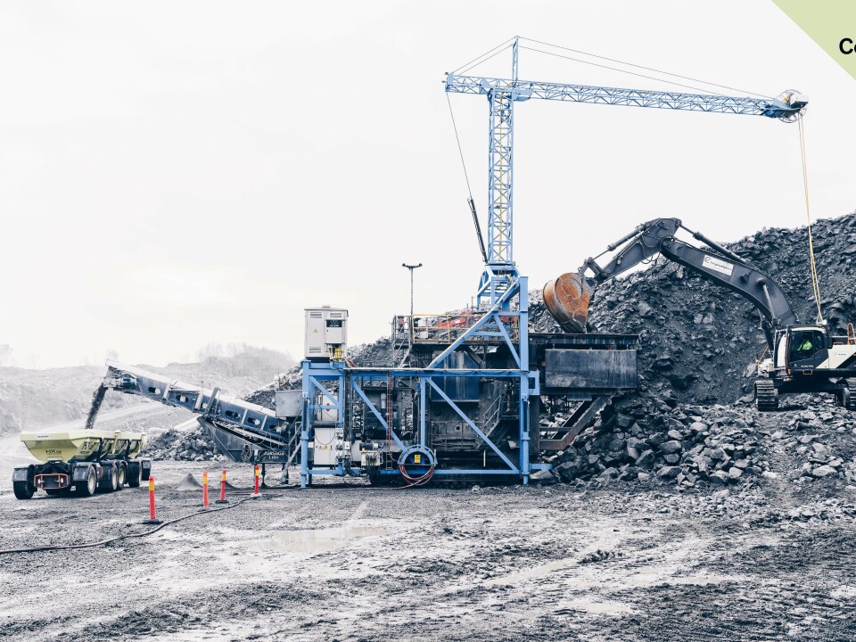Volvo og Skanska har et pukkverk i Vikan i Göteborg som skal være nesten helt utslippsfritt. Bilde fra 21. november 2018 da resultatene ble sluppet.