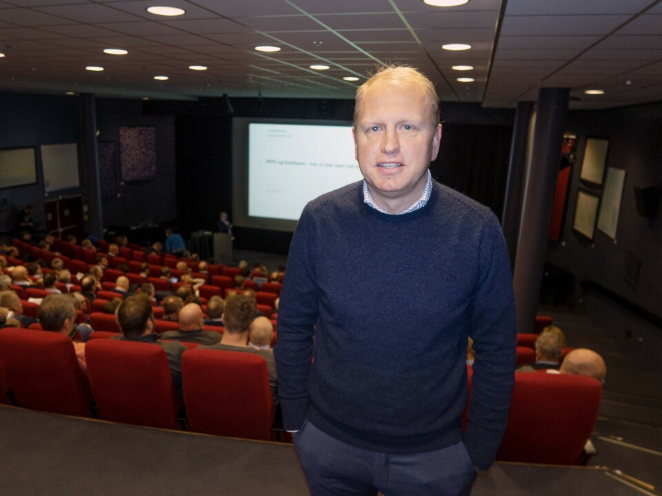 SNARTUR: Scanias toppsjef Henrik Henriksson var tilfeldigvis i Oslo og snakket til deltagerne på Scanias miljøkonferanse 27. november 2018 i Felix konferansesenter.